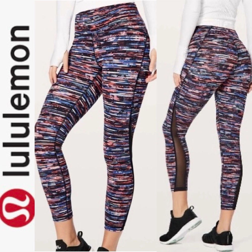 Lululemon Train Times 7/8 Leggings in Hinshu Alpine White Multi Pattern 4